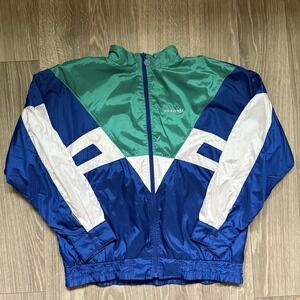 Vintage Adidas Track Jacket Mens Medium Blue Zip Up‎ Mesh 90s Y2K Color Block